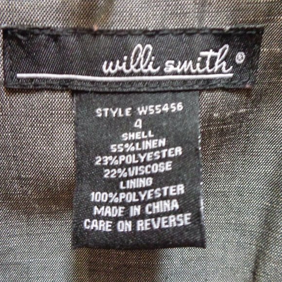 GRAY LINEN BLEND BLAZER SZ 4 - Picture 6 of 6